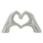 Escultura en forma de corazón de resina plateada 25x7,5x13,5 cm