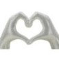 Escultura en forma de corazón de resina plateada 25x7,5x13,5 cm