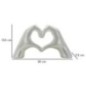 Escultura en forma de corazón de resina plateada 25x7,5x13,5 cm