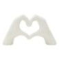 Escultura en forma de corazón de resina blanca 25x7,5x13,5 cm