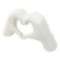 Sculpture en forme de cœur en résine blanche 25x7.5x13.5 cm