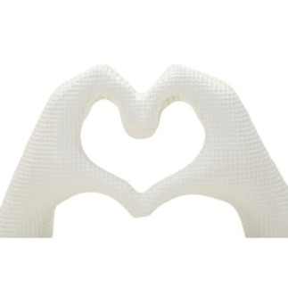 Sculpture en forme de cœur en résine blanche 25x7.5x13.5 cm