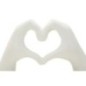 Escultura en forma de corazón de resina blanca 25x7,5x13,5 cm