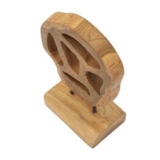 Escultura sobre base de teca marrón 18x10x27 cm - Pieza única