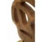 Escultura sobre base de teca marrón 18x10x27 cm - Pieza única