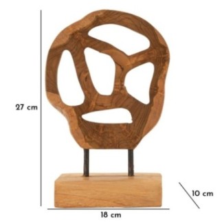 Escultura sobre base de teca marrón 18x10x27 cm - Pieza única