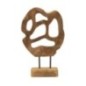 Sculpture sur socle en teck marron 25x10x38 cm - Pièce unique