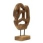 Escultura sobre base de teca marrón 25x10x38 cm - Pieza única