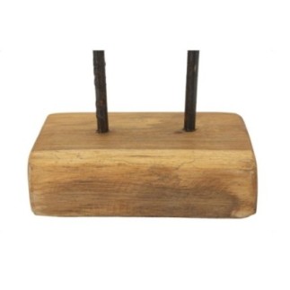 Sculpture sur socle en teck marron 25x10x38 cm - Pièce unique