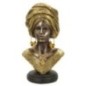 Buste femme africaine en résine marron 15x12x28 cm