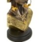 Buste femme africaine en résine marron 15x12x28 cm