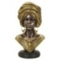 Busto di donna africana in resina marrone 21x16x38