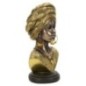 Busto di donna africana in resina marrone 21x16x38