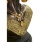 Busto di donna africana in resina marrone 21x16x38