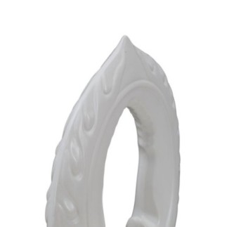 Objet à poser méditation en céramique blanche 22x6x24 cm