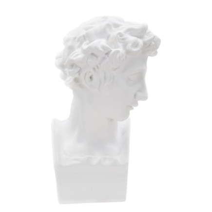 Busto joven romano en resina blanca 20x17,5x30 cm