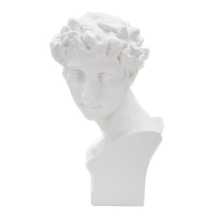 Busto joven romano en resina blanca 20x17,5x30 cm