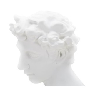 Busto di giovane romano in resina bianca 20x17,5x30 cm