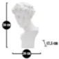 Busto di giovane romano in resina bianca 20x17,5x30 cm