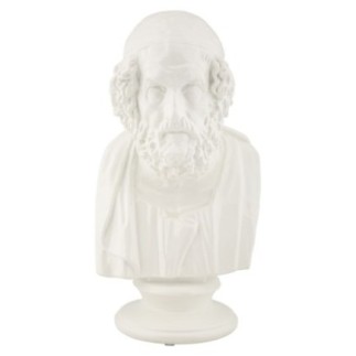 Busto di saggio in resina bianca 12,9x12,5x25 cm