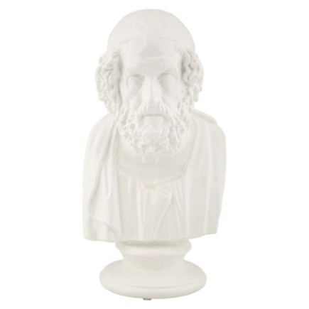 Busto de sabio en resina blanca 12,9x12,5x25 cm