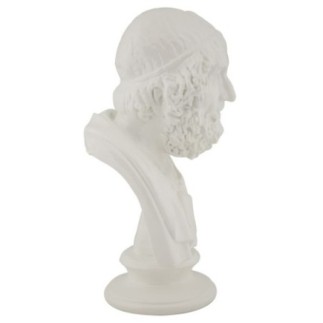 Busto di saggio in resina bianca 12,9x12,5x25 cm