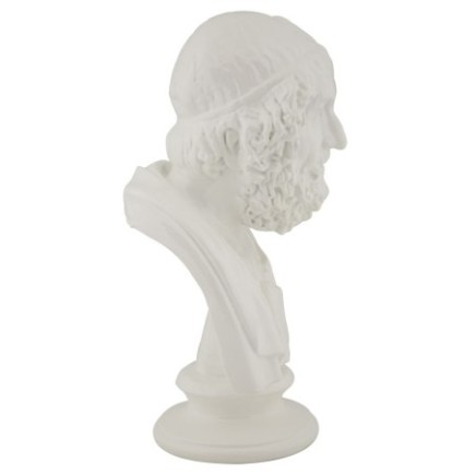 Busto di saggio in resina bianca 12,9x12,5x25 cm