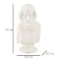 Busto de sabio en resina blanca 12,9x12,5x25 cm