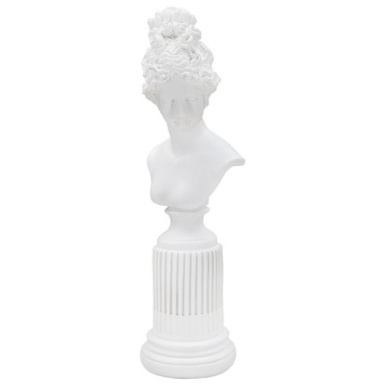 Buste femme sur colonne en résine blanche 11x10.5x35.5 cm