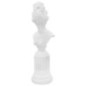Buste femme sur colonne en résine blanche 11x10.5x35.5 cm