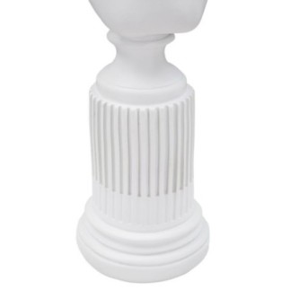 Busto femminile su colonna in resina bianca 11x10,5x35,5 cm