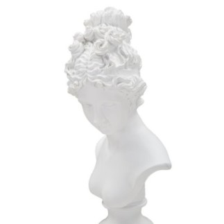 Buste femme sur colonne en résine blanche 11x10.5x35.5 cm