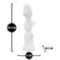 Busto femminile su colonna in resina bianca 11x10,5x35,5 cm