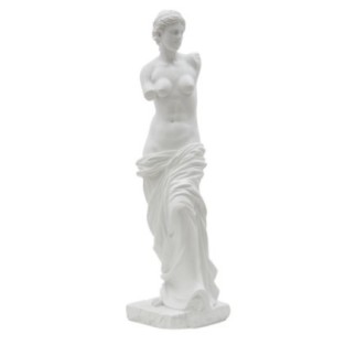Estatuilla de mujer en resina blanca 14x12x49 cm
