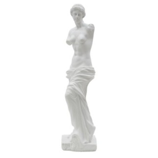 Estatuilla de mujer en resina blanca 14x12x49 cm