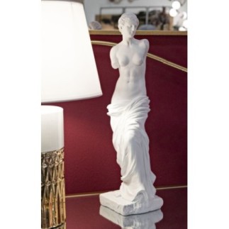 Estatuilla de mujer en resina blanca 14x12x49 cm