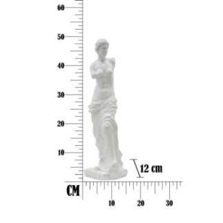Estatuilla de mujer en resina blanca 14x12x49 cm
