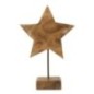 Stella su base di legno marrone 28x12x42 cm - Pezzo unico