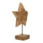 Stella su base di legno marrone 28x12x42 cm - Pezzo unico