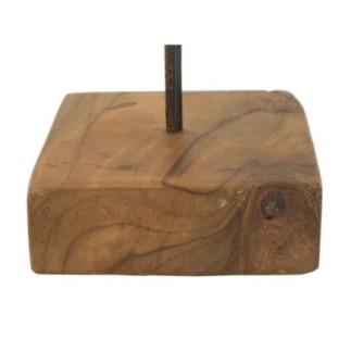 Estrela sobre pedestal de madeira castanha, 28 x 12 x 42 cm - Peça única