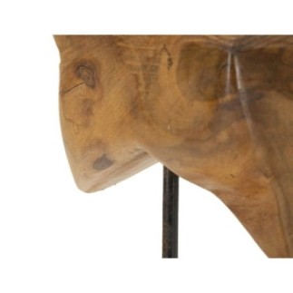 Estrela sobre pedestal de madeira castanha, 28 x 12 x 42 cm - Peça única
