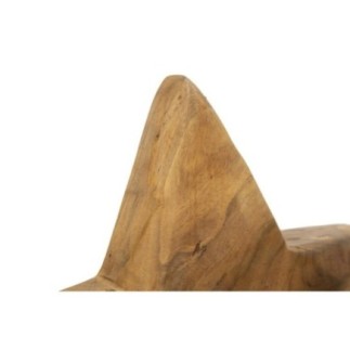 Estrela sobre pedestal de madeira castanha, 28 x 12 x 42 cm - Peça única