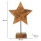 Stella su base di legno marrone 28x12x42 cm - Pezzo unico