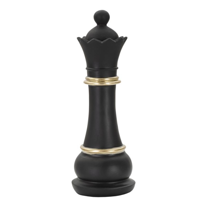 Pièce d'échec "Reine" en polyrésine noire 9x25,5 cm Pièce d'échec "Reine" en polyrésine noire 9x25,5 cm