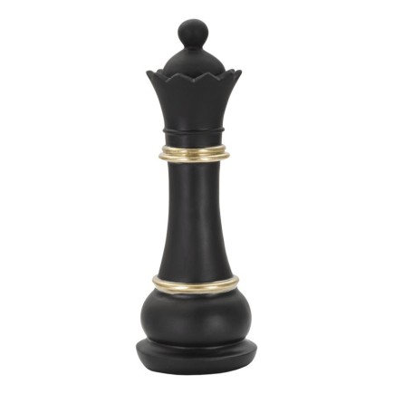 Pièce d'échec "Reine" en polyrésine noire 9x25,5 cm