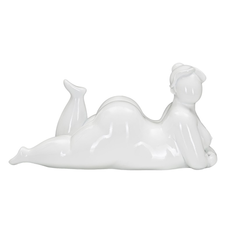 Estatueta de mulher em poliresina branca, 32 x 12,5 x 16 cm Estatueta de mulher em poliresina branca, 32 x 12,5 x 16 cm