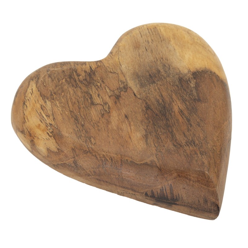Coeur décoratif en bois de teck marron 16x14x4,5 cm Coeur décoratif en bois de teck marron 16x14x4,5 cm