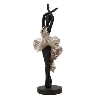 Statuette danseuse en polyrésine noire 17x14x43 cm