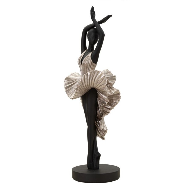 Statuette danseuse en polyrésine noire 17x14x43 cm