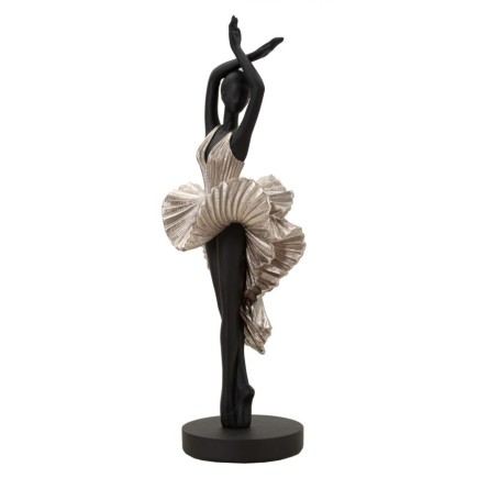 Statuette danseuse en polyrésine noire 17x14x43 cm